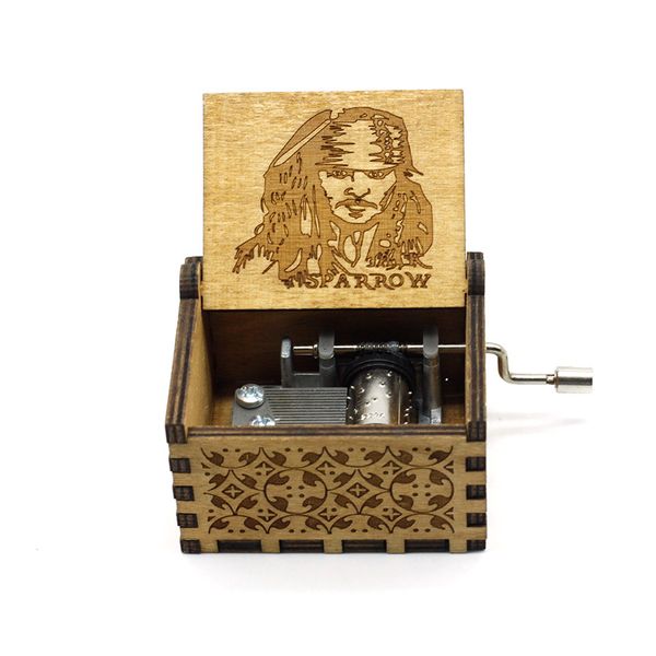 

wholesale original wooden music box carved by pirates of the caribbean