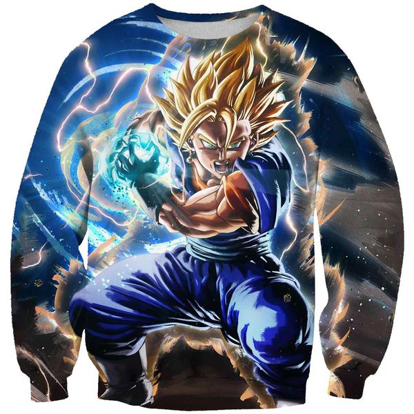 

fashion comfortable 3d digital printing seven dragon balls animation prince animation pullovers young men hip hop pullovers, Black