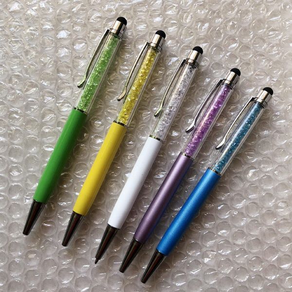 

fast devliery 5pcs/lot crystal ballpoint pen stationary school & office stylus touch writing ball pen, Blue;orange