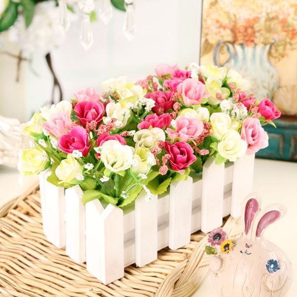 

new 5 colors deskhandmade artificial flower star bouquet wedding decoration romantic rose slik fake flowers home party