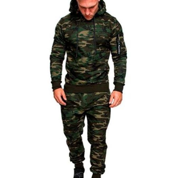 

fashion camouflage long sleeve cardigan hoodies two piece pants fashion casual mens tracksuits mens designer tracksuits, Gray