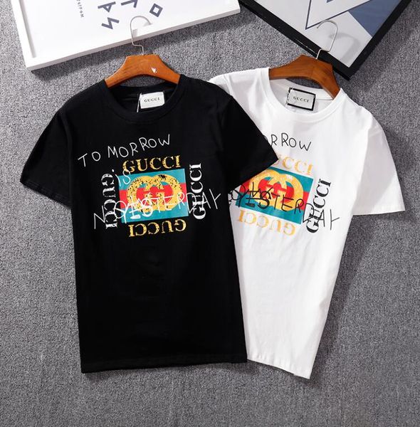 

новый mens конструктора тенниски способа mens одежда 2020 лето повседневная streetwear футболка rivet бленда хлопка шеи экипажа с коротким р, White