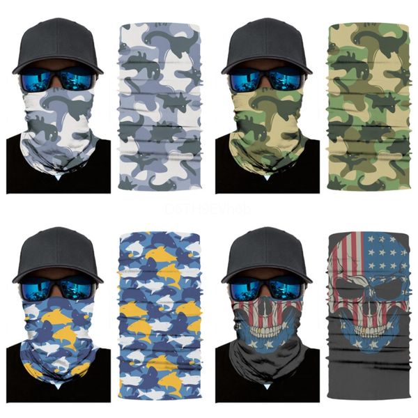 

jsmzl ghost seamless balaclava neck skull scarf neck skull face mask 3d bandana magic ring shield headband cycling tube skull scarf headw#60, Blue;black