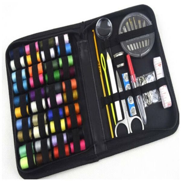 

128pcs knitting tool sewing kit gift multifunctional professional thread home needlework box scissor travel embroidery portable, Black