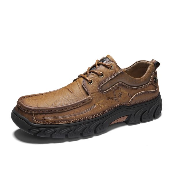 

men shoes leather casual shoes men outdoor comfortable male footwear leather mens waterproof plus size 39-48, Black