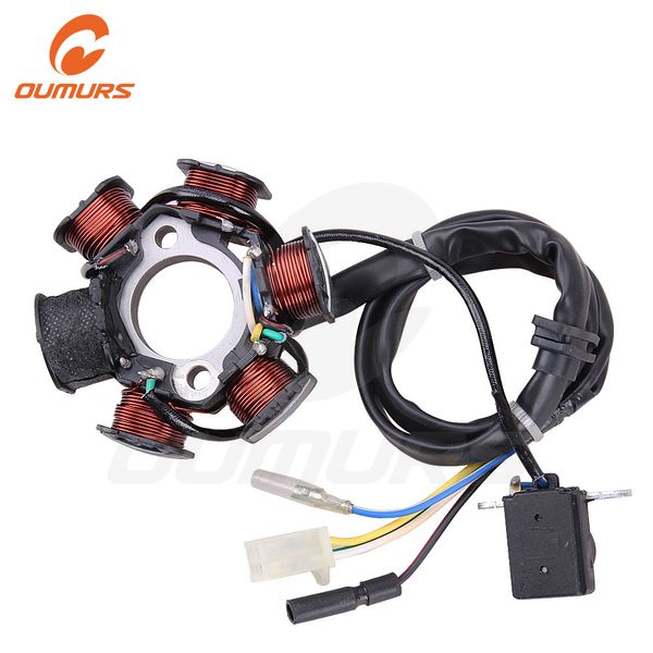 

oumurs motorcycle stator magneto 6 coil for gy6 50cc 70cc 90cc 110cc 125cc 150cc 4 stroke scooter moped atv taotao jcl quad