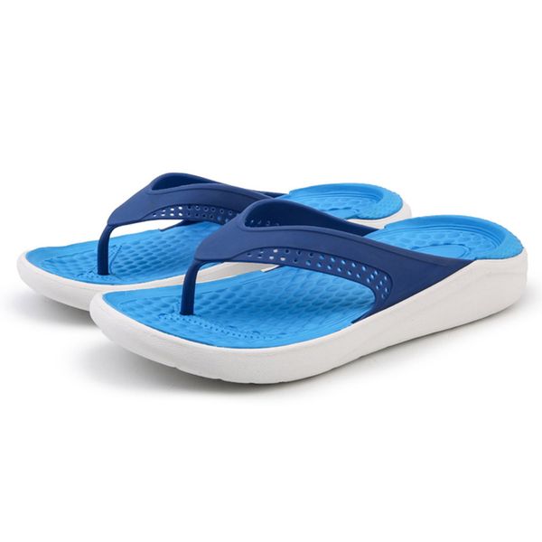 

2019 good quality men slippers flat comfortable men's flip flops casual shoes summer beach sapatos hembre sapatenis masculino 15, Blue;gray