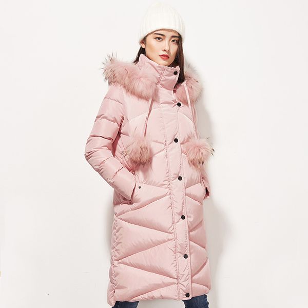 

winter down jacket women down coats jackets warm woman down parka 2020 new brand fur collar warmer thicker jacket, Black