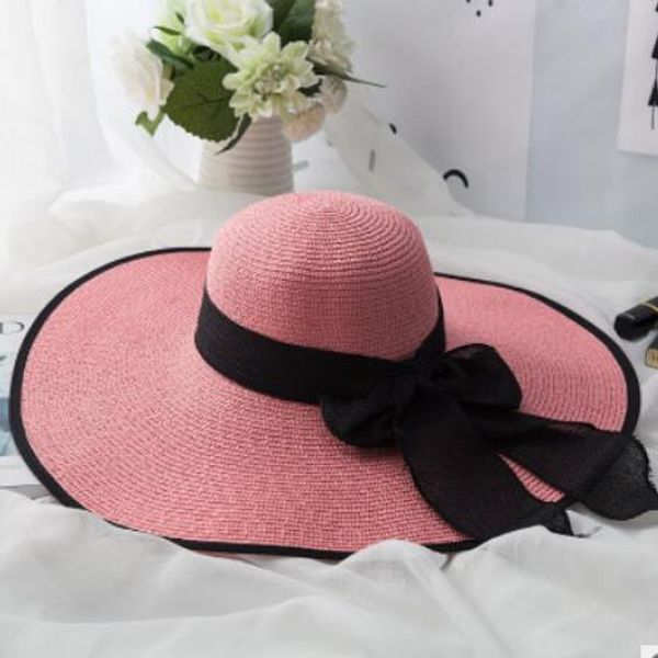 

women's solid straw sun hats with drawstring floral decoration large brim sun shading hat floppy wide brimmed foldable holidays beach s, Blue;gray