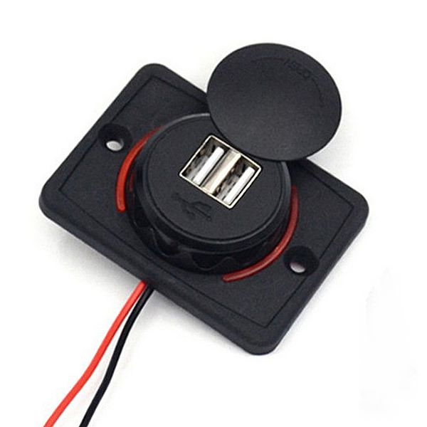 

universal car charger accessories fast charging waterproof dc 12-24v dual usb for car bus boat screws