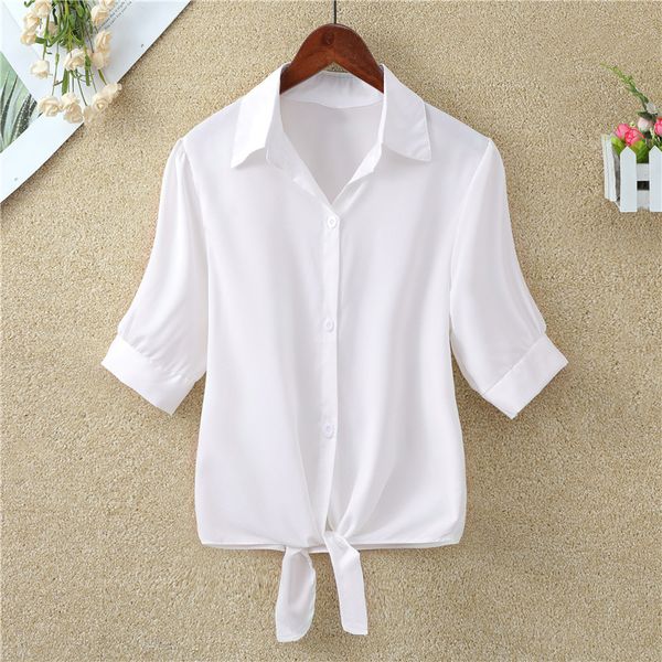 

summer style white blouse 2019 kimono women's shirt short sleeve women femme shirts casual loose beach blusas femininas
