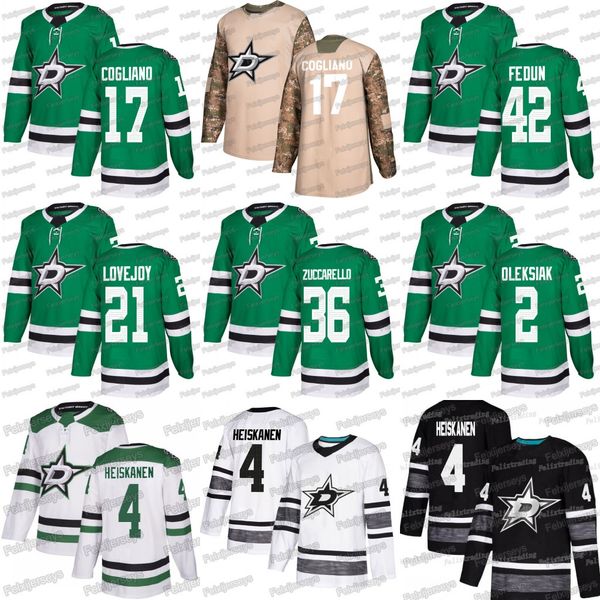 

36 Mats Zuccarello Dallas Stars Andrew Cogliano Ben Lovejoy Benn Alexander Radulov Ben Bishop Miro Heiskanen Esa Lindell Klingberg Jersey