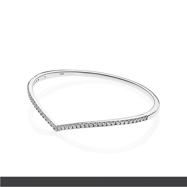 

новый сверкающий поперечный браслет стерлингового серебра 925 пробы браслет оригинальная коробка для pandora cz diamond женщины девушки брас, Black