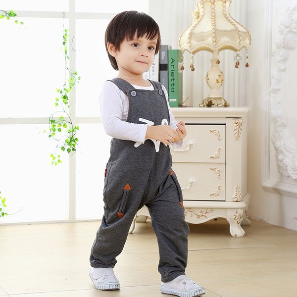 

new arrived autumn thicken cotton jumpsuit for newborn toddler boys kids straight overalls cartoon suspender trousers kids pants, Blue