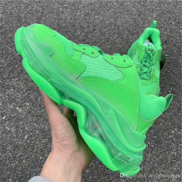 

2019 new green dad casual shoes sneakes womes mens crystal bottom triple s vintage old grandpa trainer hilking party dress shoes sneakers, Black