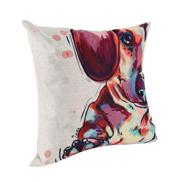 

fashionable design cartoon lovely dog pattern pillow cover home office sofa cotton linen square decorative cushion cover pillow case