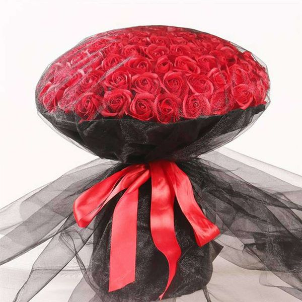 

99pc/bouquet artificial flower soap rose fake roses holding flowers gifts for wedding party home valentine's day birthday gift