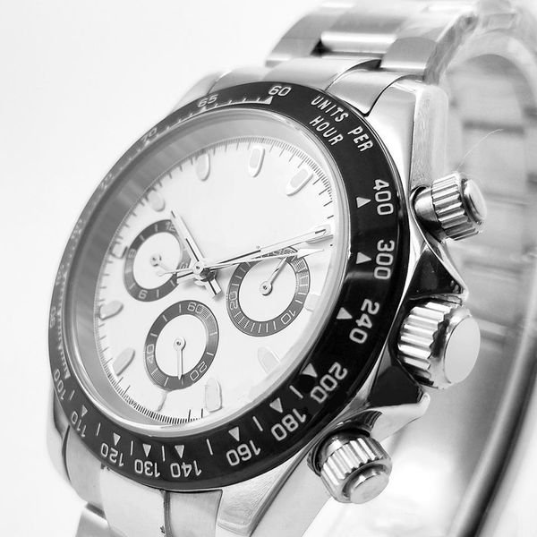 

men sports bezel buckle mechanical automatic silver steel waterproof black and watch ceramic watch 316l 40mm folding white spmpr, Slivery;brown