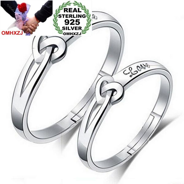

omhxzj wholesale fashion simple lover's knot lovers couple 925 sterling silver open adjust female for woman man ring gift rg19, Golden;silver