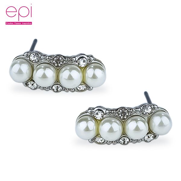 

epi new stud earrings for women simulation pearl earrings zircon earring white imitation pearl wedding earings fashion jewelry