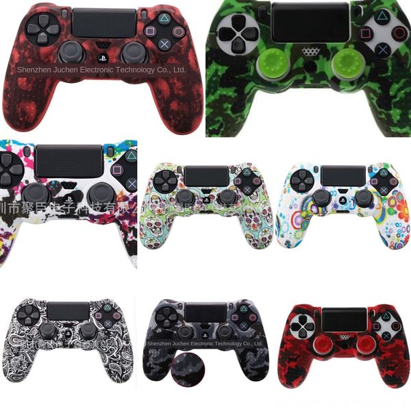 

pksh0 ps4 accessories skull grips gel guards sleeve ps4 silicone cover case caps for playstation 4 skin pro slim