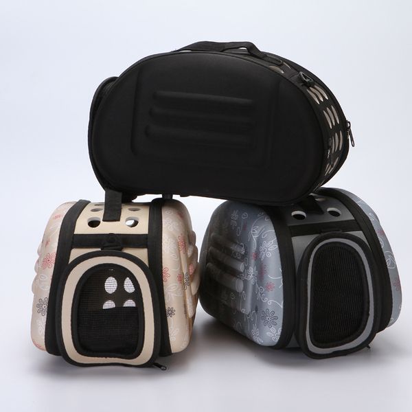 

2019 new pet carrier for dogs cat folding cage collapsible handbag plastic carrying bags pets supply portable travel shoulderbag