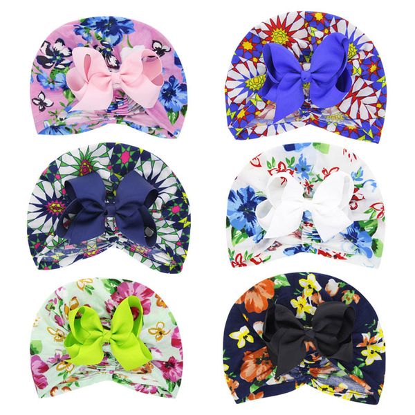 

baby accessories newborn baby turban bow knot head wrap infant cotton beanie hat winter warm cap shower props, Yellow