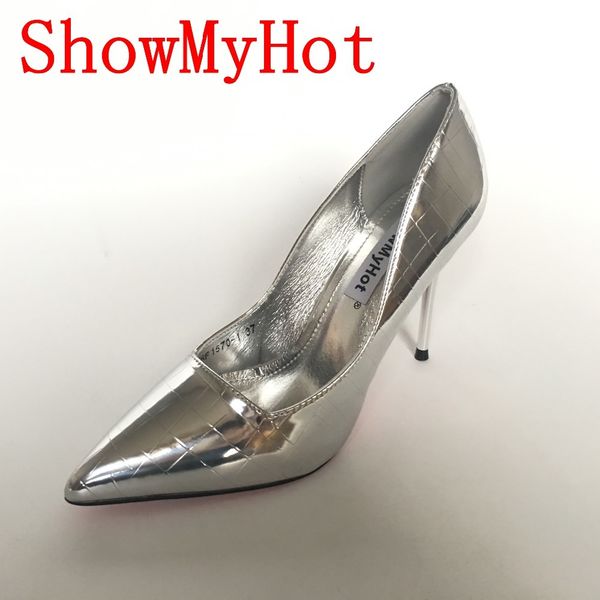 

showmyfemale spring pointed toe high heels pumps women design party wedding shoes classics slip on dress pumps, Black