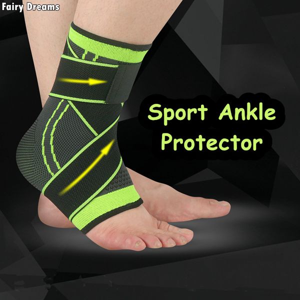 

ankle support sport 3d pressurized breathable elastic strap belt protector, Blue;black
