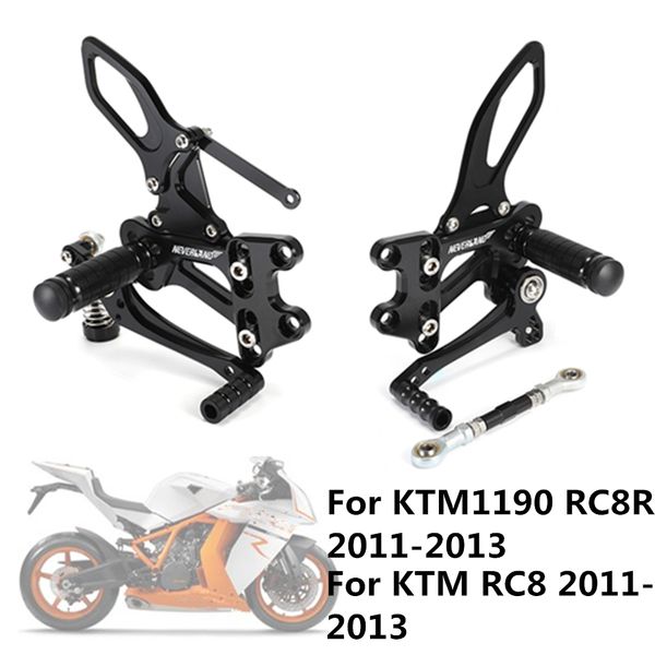 

motorcycle footrests rear foot pedal pegs for rc8 rc8r 2011 2012 2013 accessories aluminum cnc foot rest d49