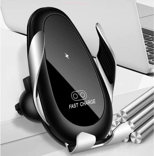 

automatic clamping car wiireless charger for for iphone 11 pro mac samsung s9 s 10 air vent mount intelligent sensor mobile phone holder