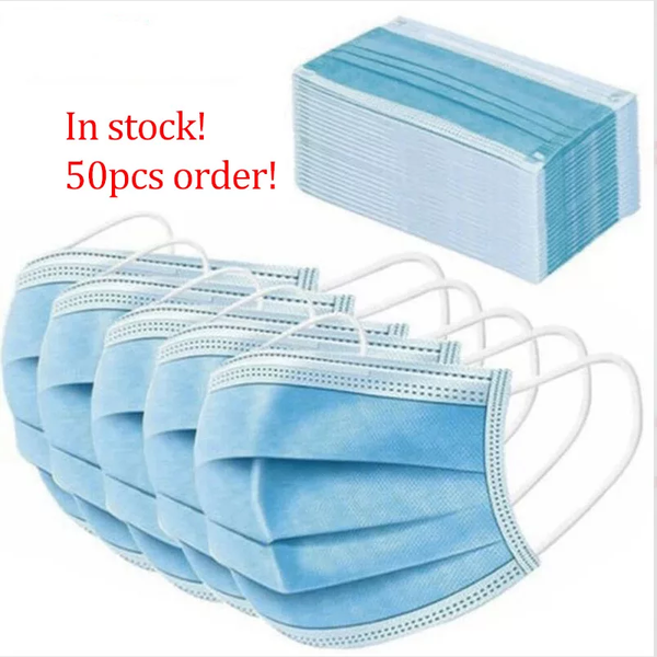 

100pcs disposable protective mask 3 layers dustproof facial protective cover masks maldehyde prevent anti-pm2.5masks