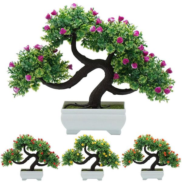 

plastic artificial plants with pot bonsai small tree fake plants fake flowers potted ornaments bathroom accessories home dec