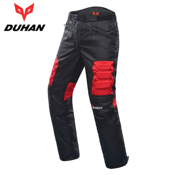 

duhan motorcycle pants men's riding moto pants trousers racing pantalon windproof motobike with knee pads guards dk-02, Black;blue