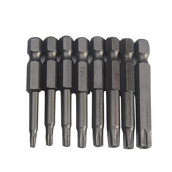 

8 or 12pcs magnetic durable tamper proof high hardness 50mm flat head hand tools chrome vanadium steel hex torx screwdriver bit