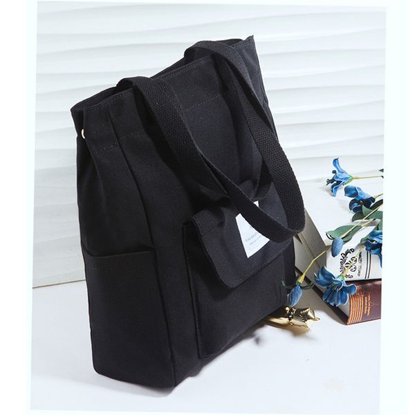 

canvas bag female pure colored large capacity handbag student carry book bag korean cloth single shoulder