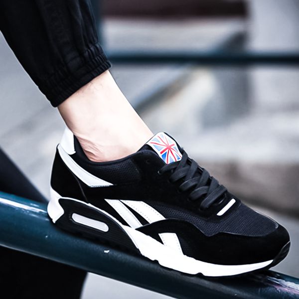 

non-leather casual men shoes black sneakers cushion breathable shoes male sporting sneakers zapatos de hombre size 39-44