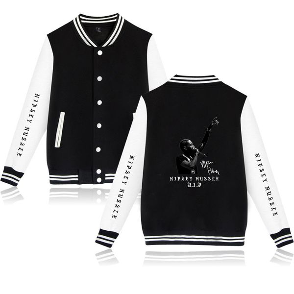 

nipsey hussle jacket famous rapper baseball jackets men/women harajuku sweatshirt nipsey hussle hoodies cotton jacket coat, Black;brown