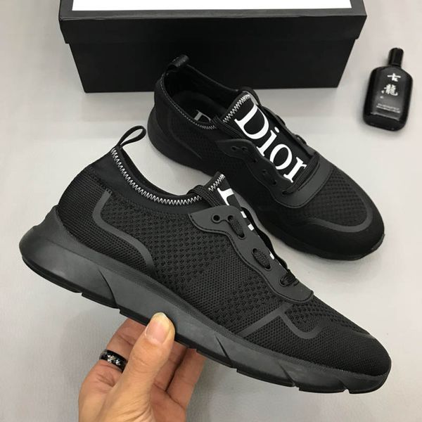 

B21 ock neaker men de igner luxury ca ual hoe triple black white leather 2019 men me h fa hion lei ure trainer with box