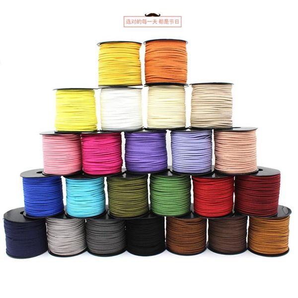 

100yards / серия 3 мм плоский замша faux плетеный шнур корейский бархат кожа ручной работы бисероплетение браслет изготовление ювелирных изд, Black;white