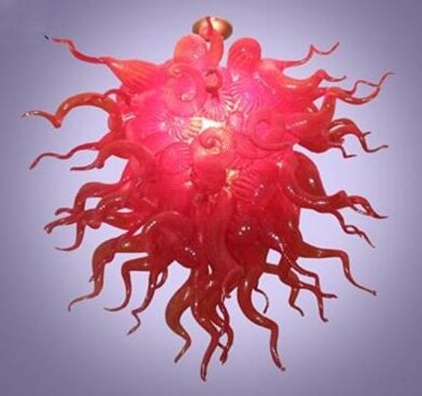 

latest design lamps modern luxury red colored flower shape hand blown murano glass style chandelier luminaire for home decoration