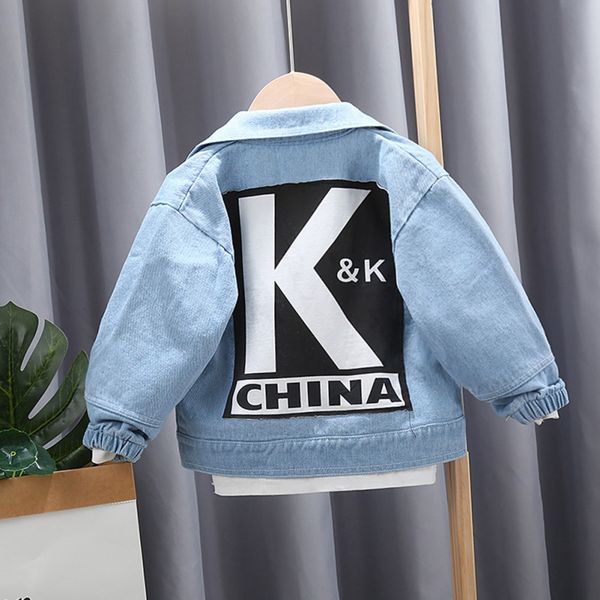 

new baby boys fashion denim jacket spring autumn jackets kids letter outerwear coats boys clothes children jacket 1-4 yrs, Blue;gray