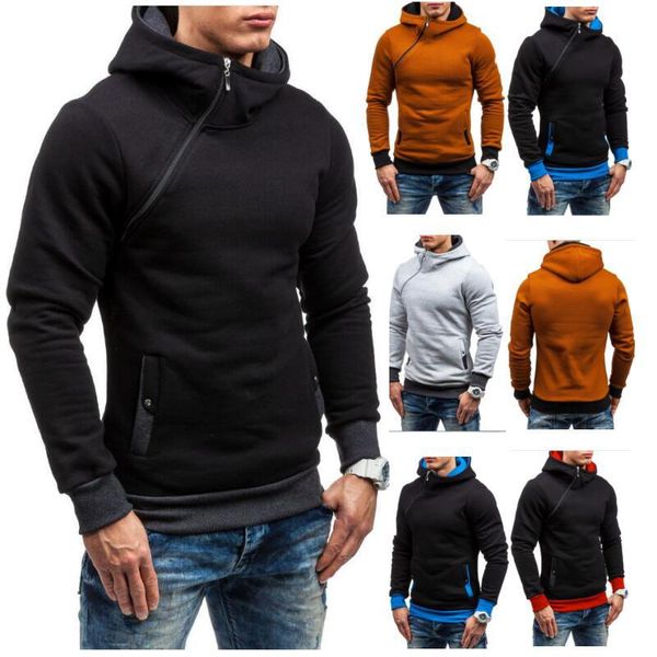

2018 europe and america men autumn and winter new style hoodie pullover men zipper hoodie multi-color, Black