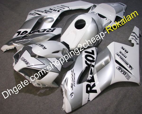 

cowling for honda 04 05 cbr1000rr 2004 2005 cbr 1000 rr cbr1000 white silver fairing aftermarket kit(injection molding)