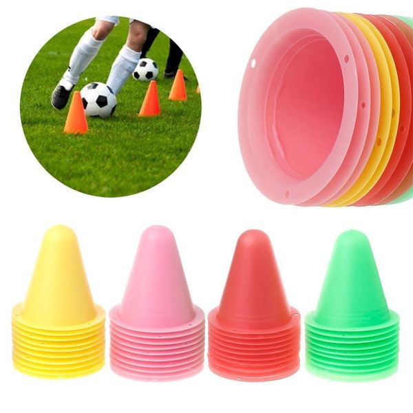 

10 pcs skating skateboard mark cupsoccer football rugby speed training equipment space marker cones slalom roller skate pile cup