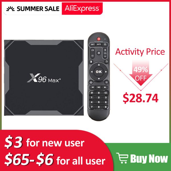 

smart tv box android 9.0 x96 max plus tvbox amlogic s905x3 x96max 8k media player 2.4g&5g wifi 4gb ram 64g rom 1000m