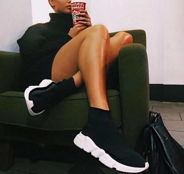 

with box) luxury sock shoes men women fashion sock shoes sneakers sock race runners black running shoes round toe low sneakers