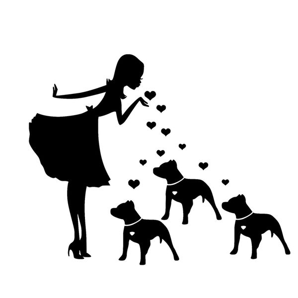 

16*12.9cm love pitbull dog pet animal cute and interesting motorcycle suvs bumper car window lapcar stylings