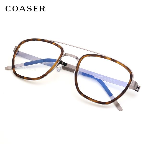 

new titanium glasses frame men metal denmark brand design screwless vintage round prescription optical eyewear myopia eyeglasses, Silver