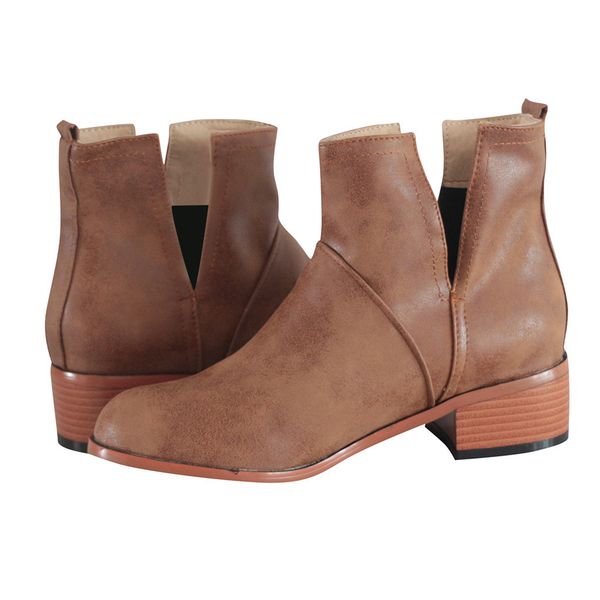 Comfortable Stylish Ankle Boots For Women Casual Roman Pu Leather